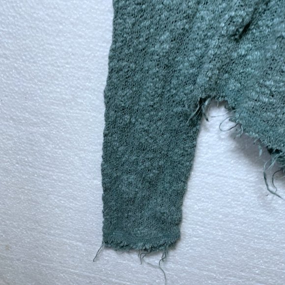 We The Free People S Blue Ocean Air Hacci Pullover Knit Top Lightweight V-Neck - Picture 8 of 10